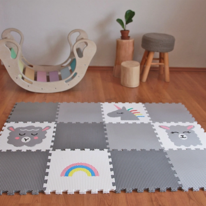 Children's Floor Mat Set - Unicorns and Rainbows