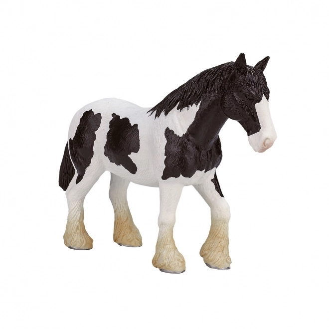 Black and White Clydesdale Horse Figurine