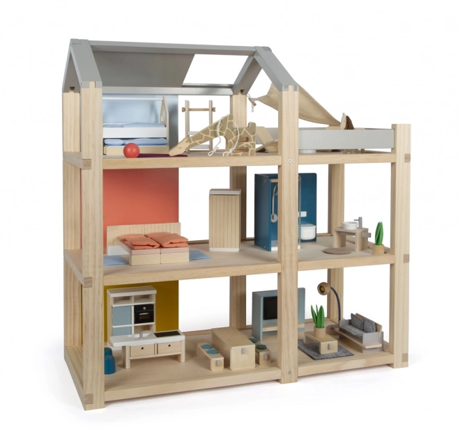 Small Foot Dollhouse with Furniture, Natural