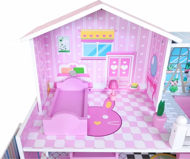 Wooden Dollhouse Pink by FreeON