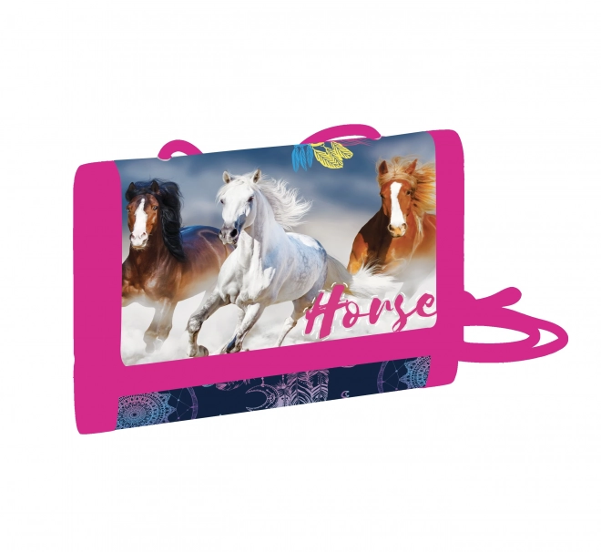 Children's Textile Wallet Horse Design