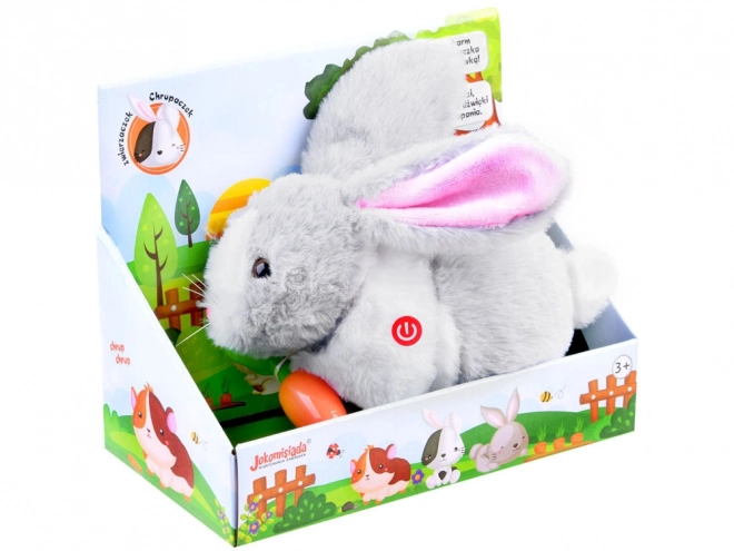 Interactive Bunny Toy with Carrot – gray