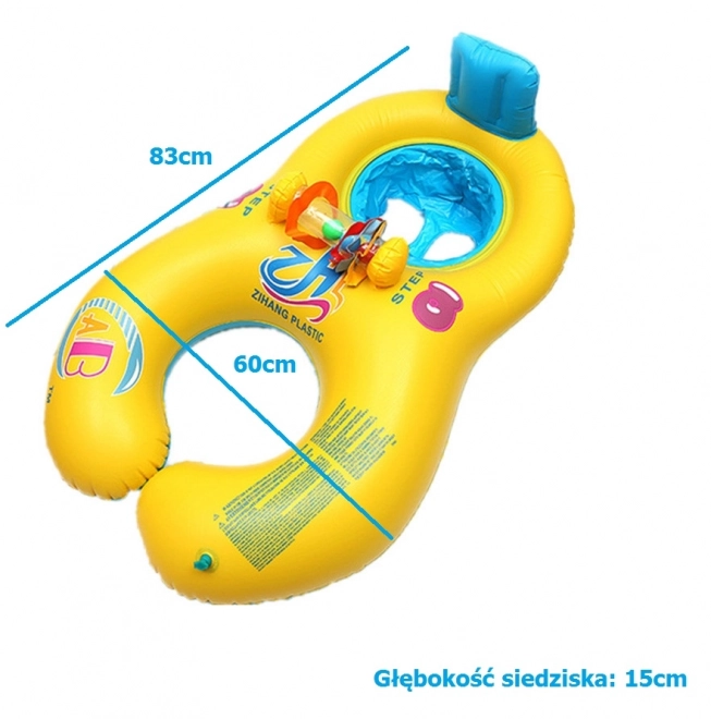 Inflatable Swimming Ring with Seat for Babies and Parents