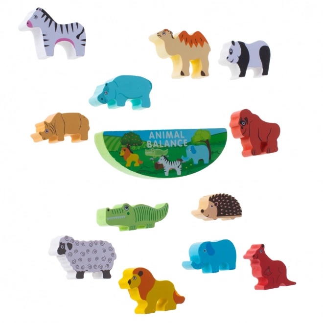 Balancing Safari Animals Wooden Puzzle