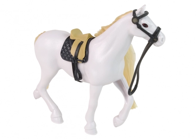 Horse Figurine with Grooming Accessories and Enclosure