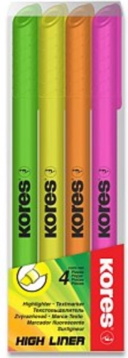 Kores Highlighters High Liner Set 4 Pcs