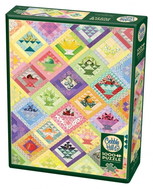 Cobble Hill Jigsaw Puzzle Fruit Basket Quilt 1000 Pieces