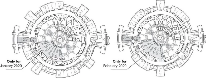 Wooden 3D Mechanical Calendar Puzzle