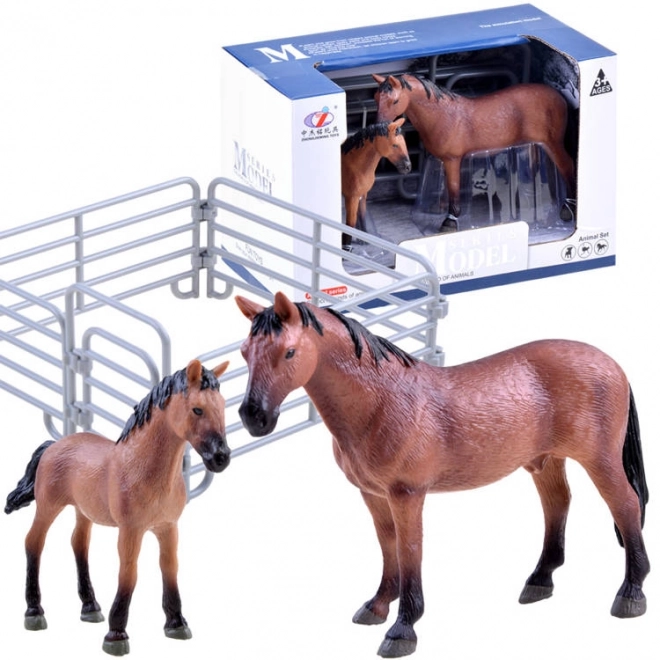 Horse and Foal Figurine Set – A