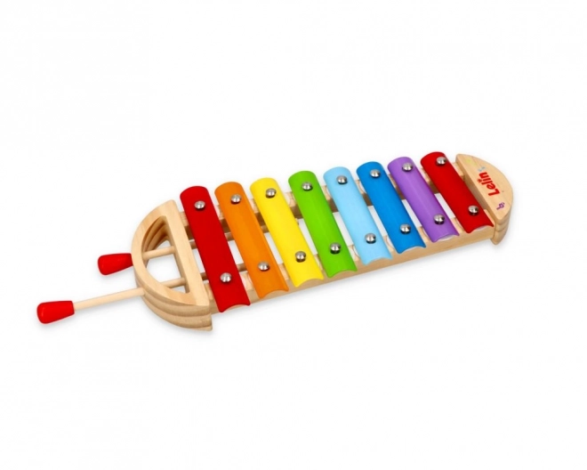 Metal Xylophone in Wooden Frame