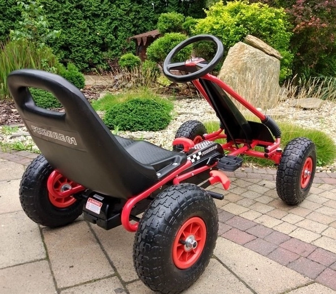 Pedal Air Kart + Inflatable Tires + Adjustable Seat – Red