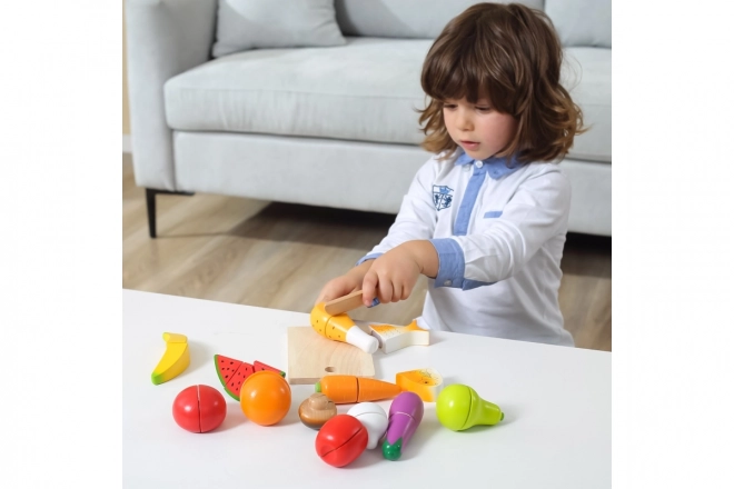 Wooden Cutting Food Play Set