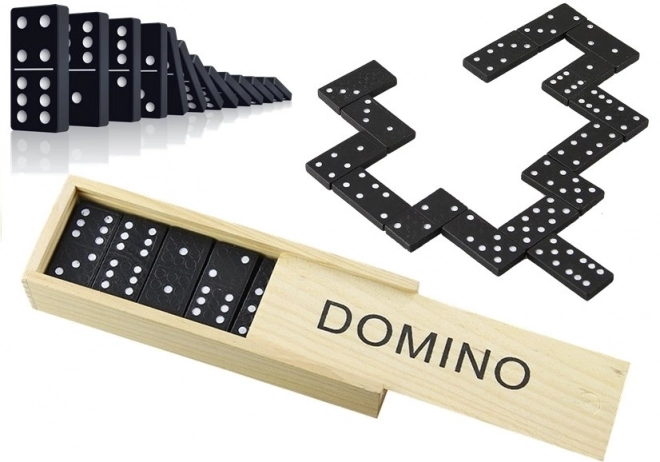 Hra domino v dřevěné krabičce 28 dílků