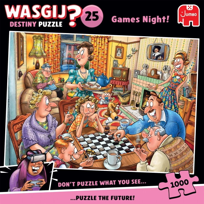 JUMBO Puzzle Wasgij Destiny: Game Night 1000 Pieces