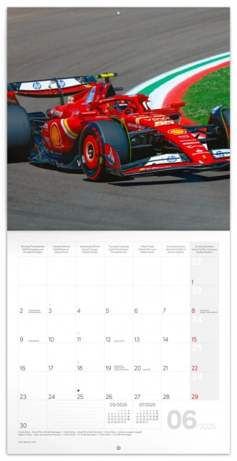 Calendario da parete Formula 1 2025 di Jiří Křenek