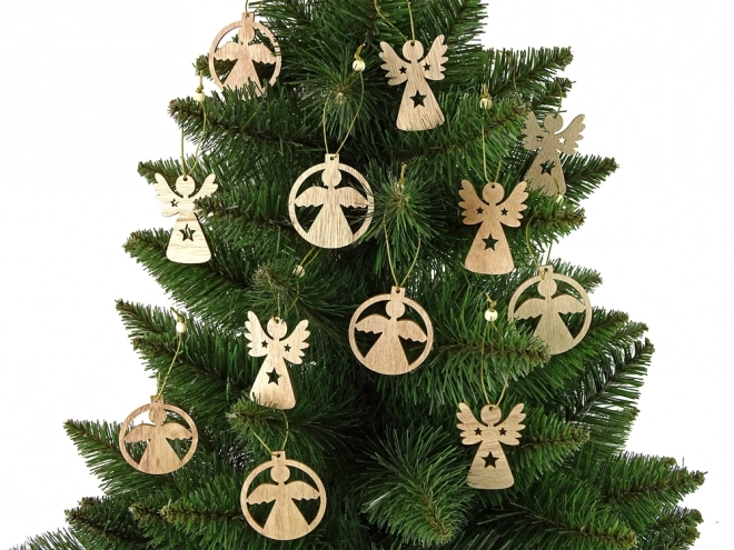 Wooden Christmas Angel Ornaments Set