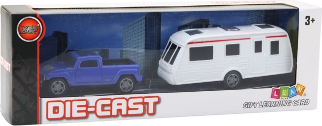 Ensemble Voiture avec Caravane Bleue