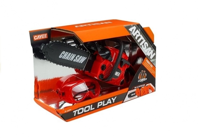 Kids Chainsaw with Safety Goggles Play Set