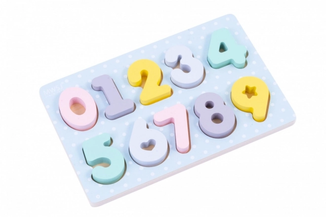 Wooden Puzzle Numbers Pastel