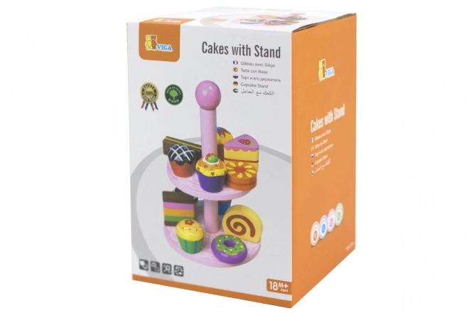 Wooden Dessert Play Set with Stand