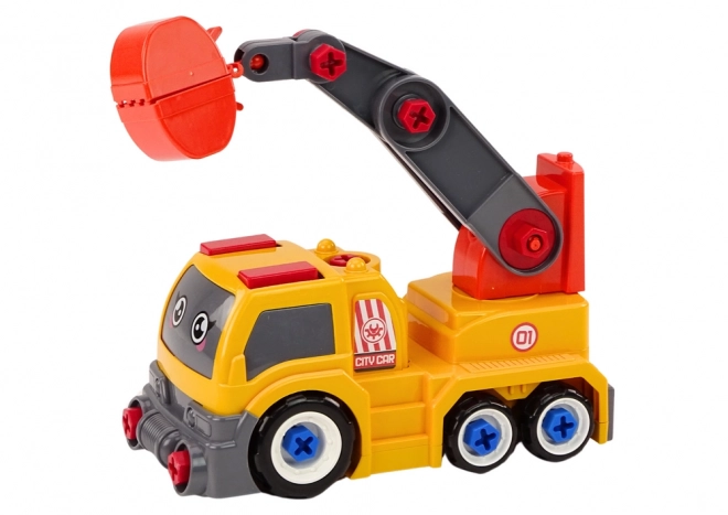 Cartoon DIY Crane Truck Orange