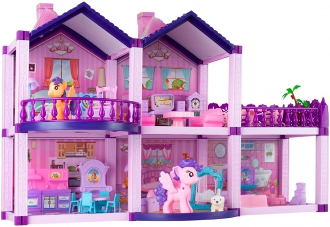 Dollhouse with Ponies Villa