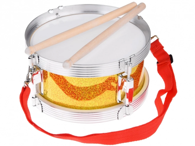 Colorful Drummer's Drum with Strap and Sticks