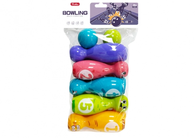 Colorful Bowling Set with Faces