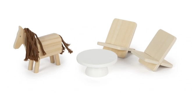 Small Foot Dollhouse with Furniture, Natural