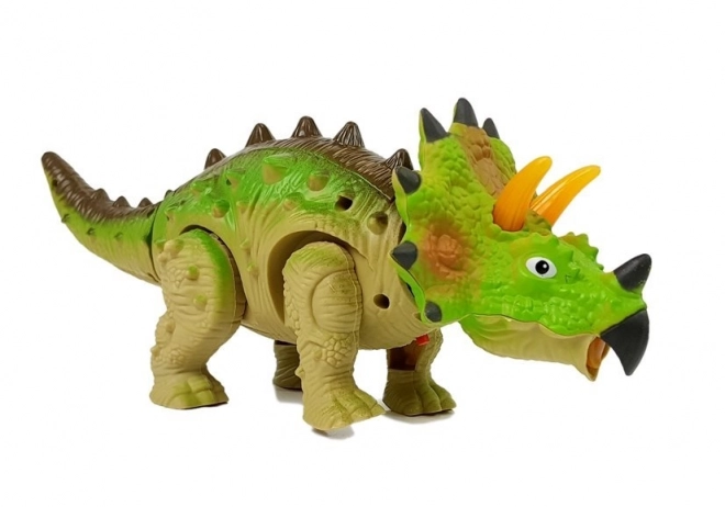 Electronic Walking Triceratops Dinosaur Toy Green