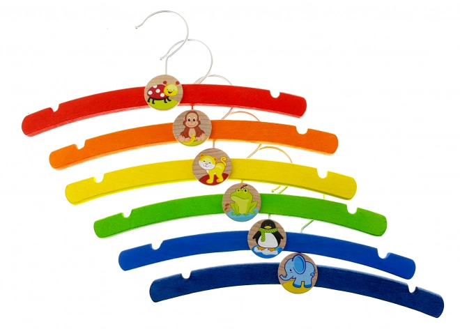 Colorful Wooden Animal Hangers for Kids