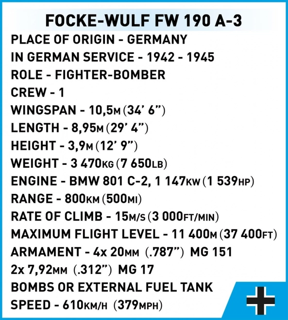 Cobi Focke-Wulf Fw 190 A3 Airplane Model