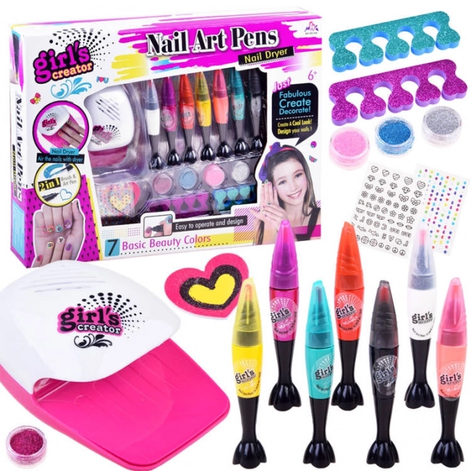 Children's Nail Painting Set with Nail Polish, Stickers, and Glitter