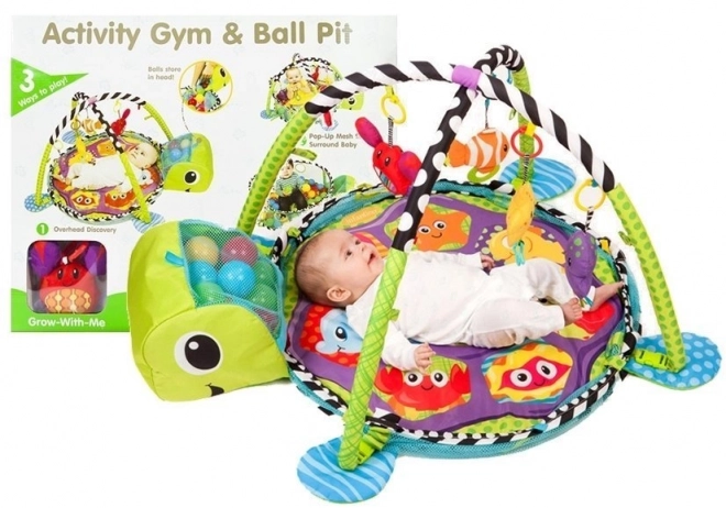 Educational Baby Turtle Play Mat 3-in-1 Ball Pit