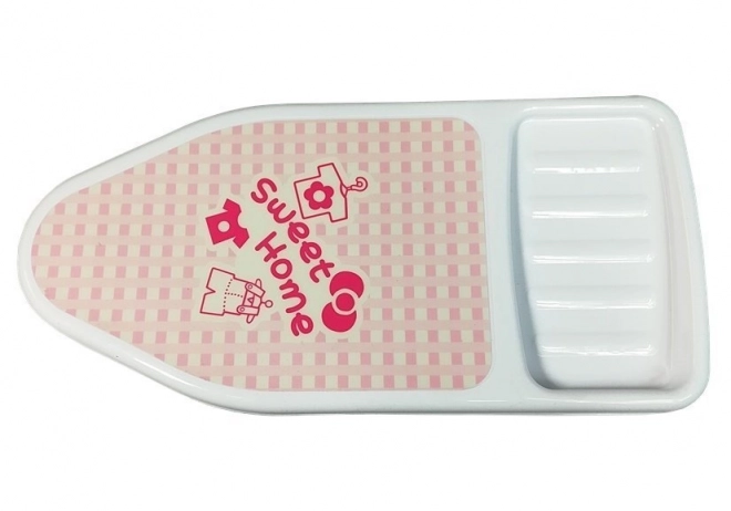 Set da stiro rosa con ferro da stiro e appendini