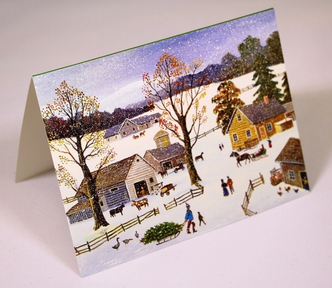 Christmas Folk Art Postcard Box by Konstantin Rodko