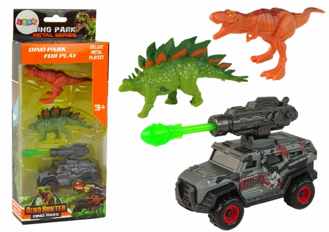 Dinosaur Toy Set with Car and Rocket