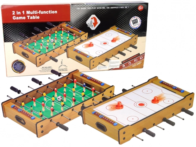 Wooden Table 2 in 1 Table Football and Air Hockey