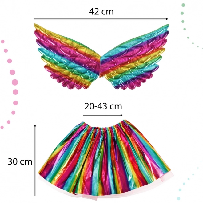 Unicorn Costume with Skirt and Headband Multicolor