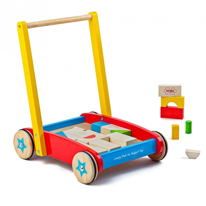 Wooden Blocks in Wagon for Babies