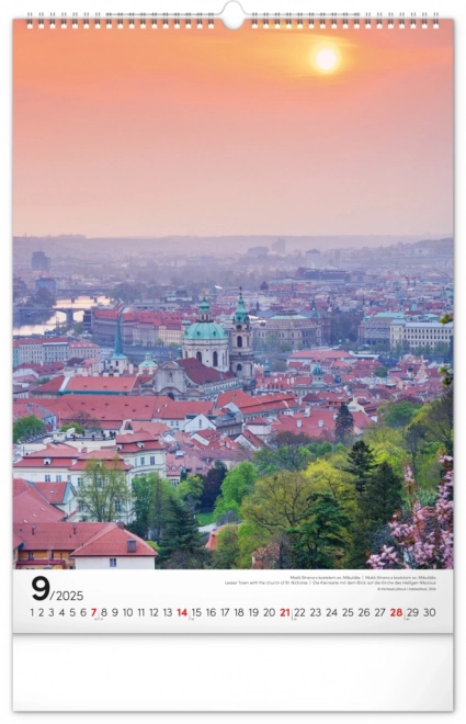 Wall Calendar Prague 2025