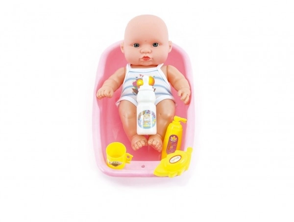 Plastic Baby Doll with Accessories in Bath