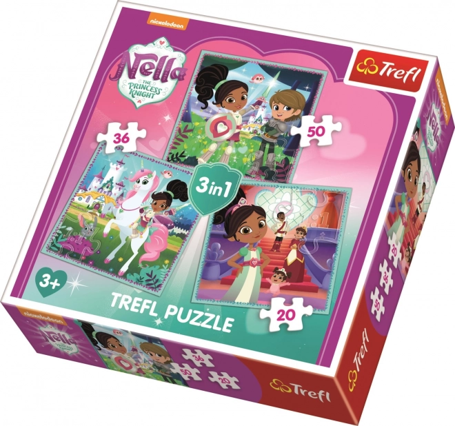 Trefl Puzzle Nella Princess Knight Adventures 3-in-1 Set