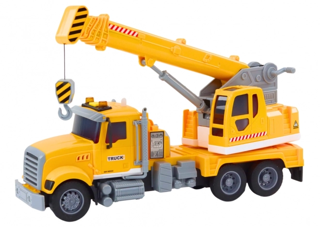 Yellow Crane Truck with Friction Drive and Light & Sound Effects