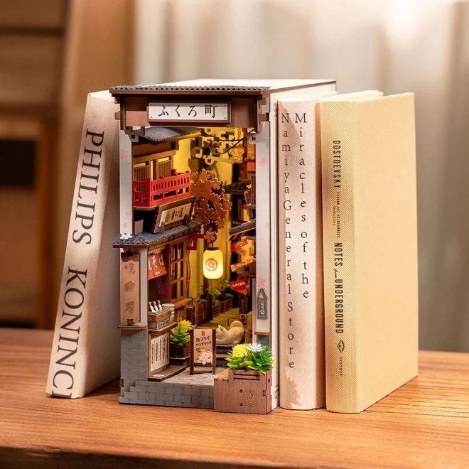 3D Puzzle Bookend Sakura Alley with Wine