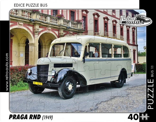 Retro Cars Puzzle Praga RND Bus 1949 40 Pieces