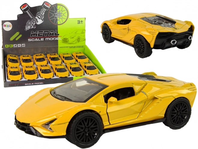 Yellow Friction-Powered Toy Car with Lights and Sounds