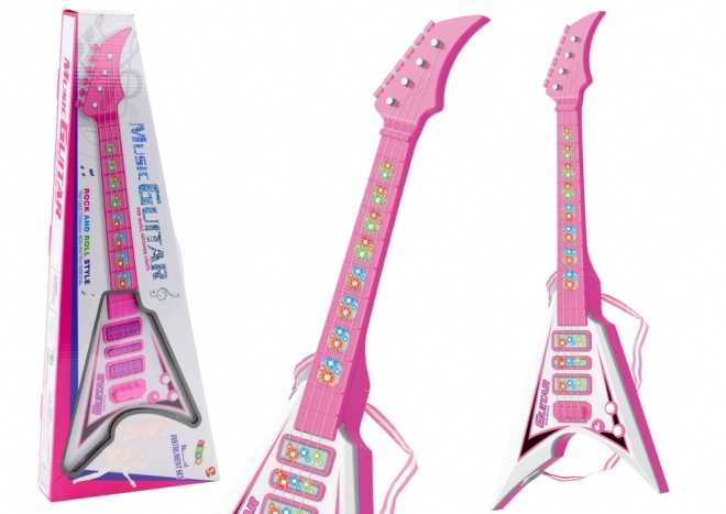 Electric Guitar for Kids with Lights and Melodies Pink