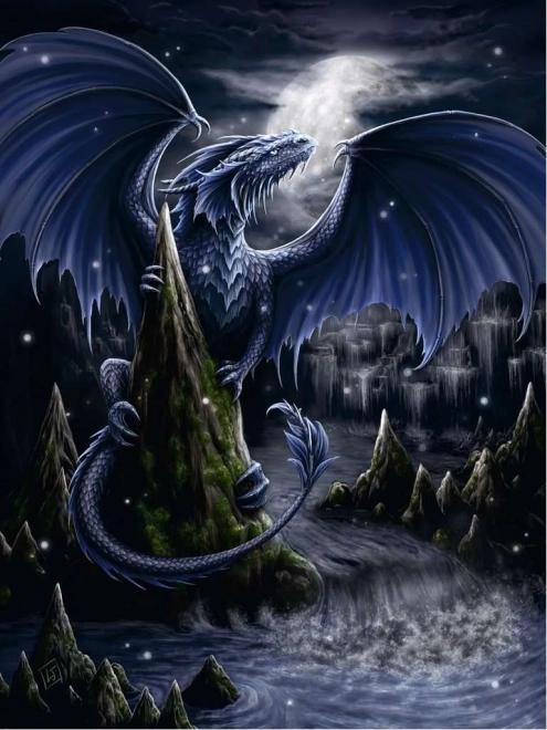 Ravensburger Black and Blue Dragon Puzzle 1500 Pieces