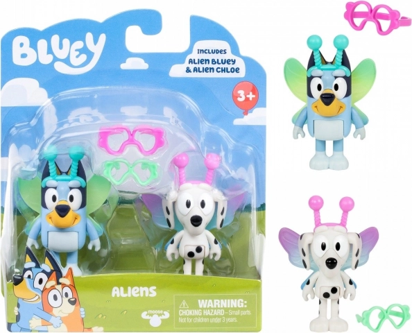 Figure Bluey confezione da due Baby Bluey e Chloe